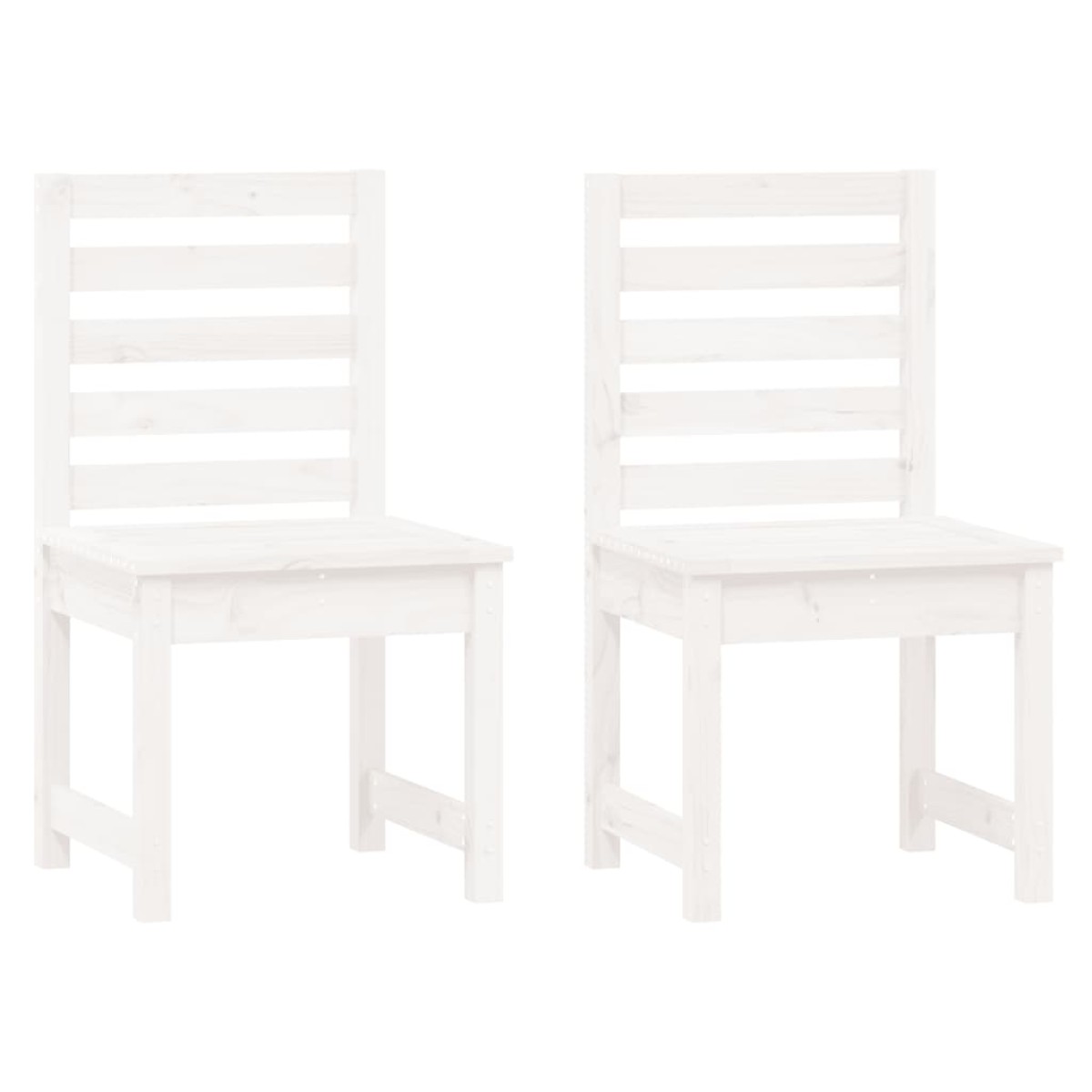 vidaXL Καρέκλες Κήπου 2 τεμ. Λευκές 40,5x48x91,5 εκ. Μασίφ Ξύλο Πεύκου