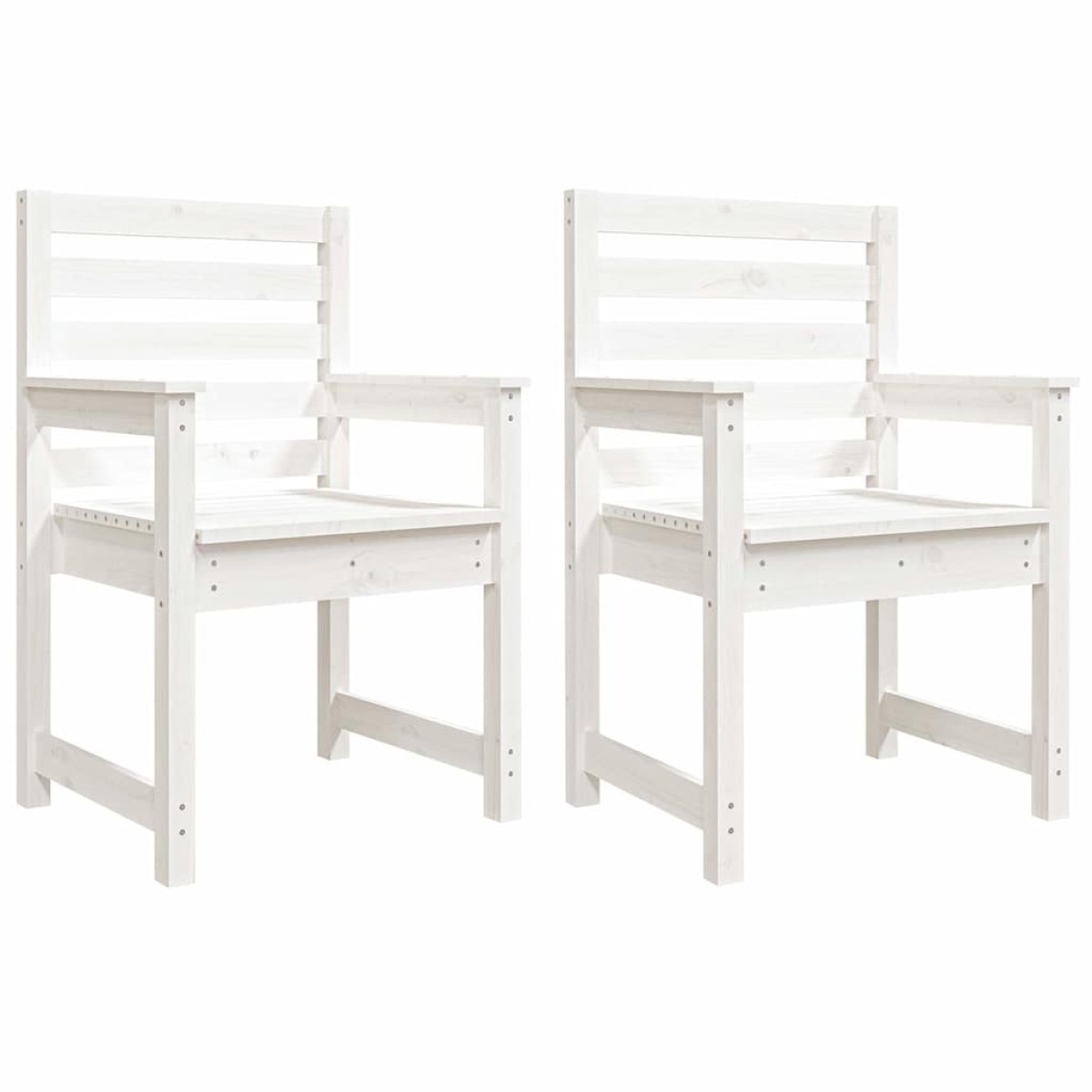vidaXL Καρέκλες Κήπου 2 τεμ. Λευκές 60x48x91 εκ. Μασίφ Ξύλο Πεύκου