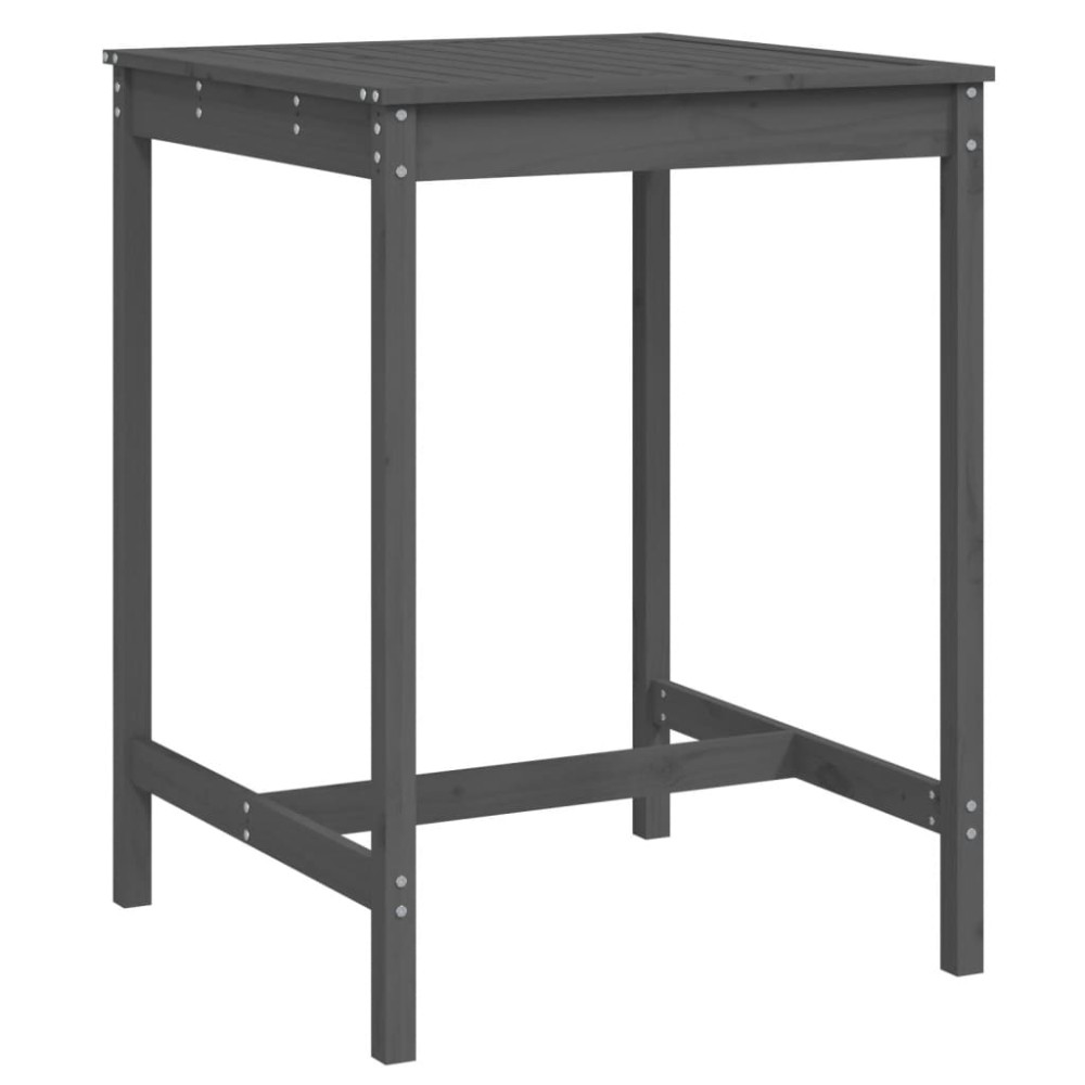 vidaXL Τραπέζι Κήπου Γκρι 82,5 x 82,5 x 110 εκ. από Μασίφ Ξύλο Πεύκου