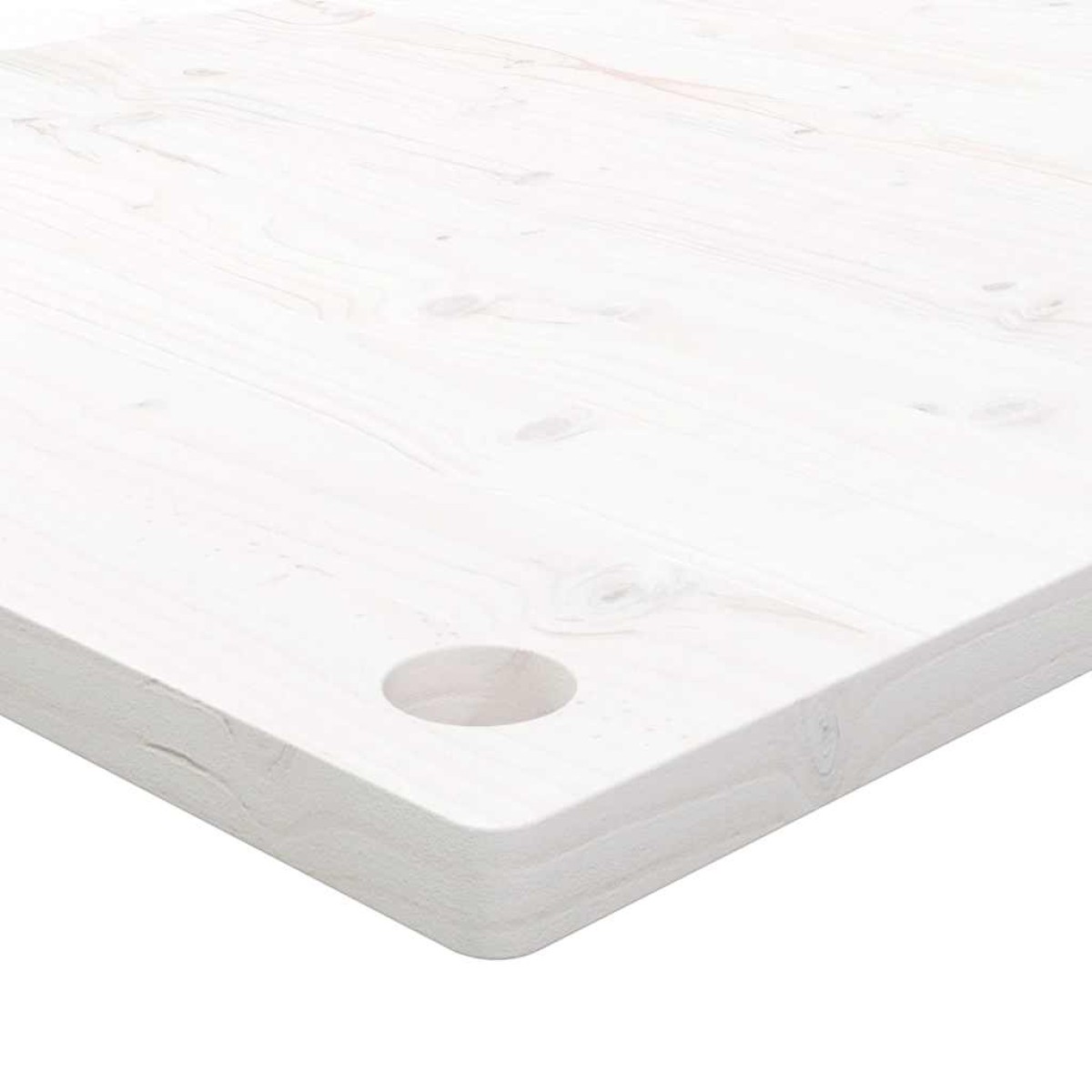 vidaXL Επιφάνεια Γραφείου Λευκή 110x55x2,5 εκ. από Μασίφ Ξύλο Πεύκου