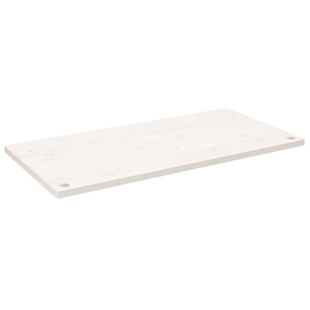 vidaXL Επιφάνεια Γραφείου Λευκή 100x60x2,5 εκ. από Μασίφ Ξύλο Πεύκου