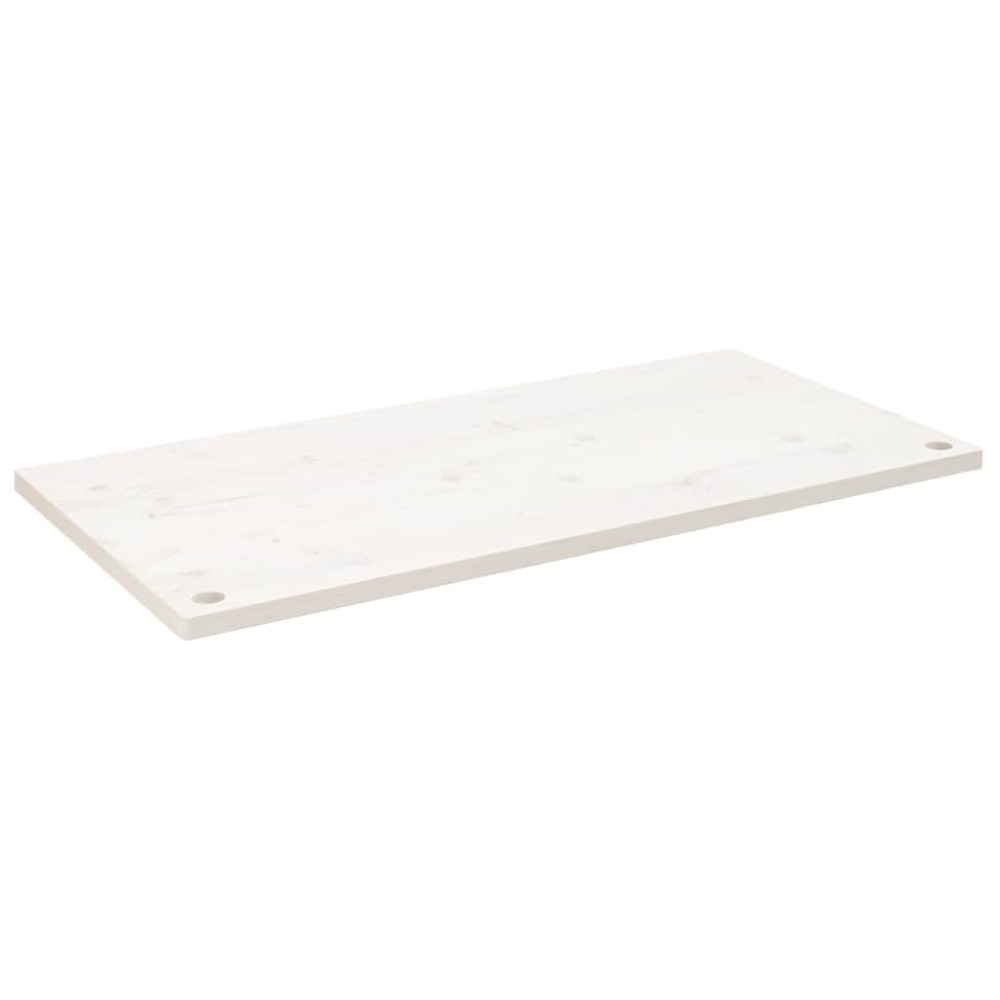 vidaXL Επιφάνεια Γραφείου Λευκή 110x60x2,5 εκ. από Μασίφ Ξύλο Πεύκου