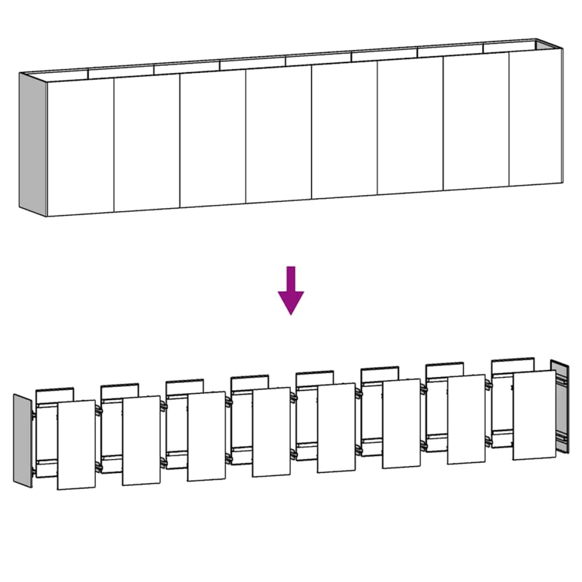 vidaXL Ζαρντινιέρα 360 x 40 x 80 εκ. από Ατσάλι Σκληρυθέν στον Αέρα