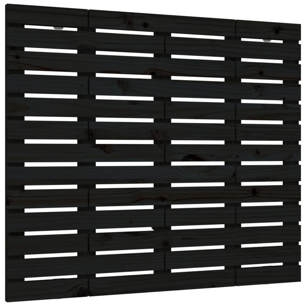 vidaXL Κεφαλάρι Τοίχου Μαύρο 106x3x91,5 εκ. από Μασίφ Ξύλο Πεύκου