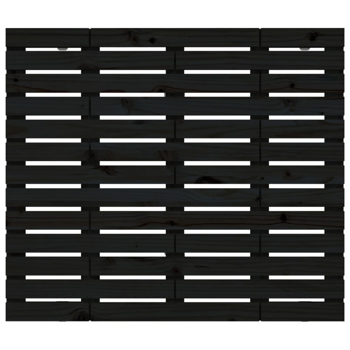 vidaXL Κεφαλάρι Τοίχου Μαύρο 141x3x91,5 εκ. από Μασίφ Ξύλο Πεύκου