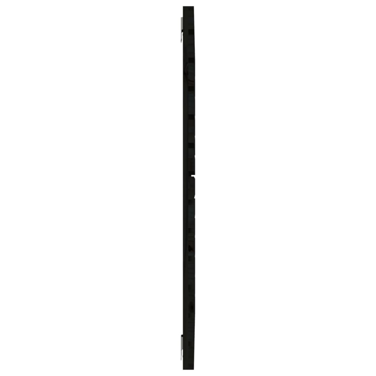 vidaXL Κεφαλάρι Τοίχου Μαύρο 141x3x91,5 εκ. από Μασίφ Ξύλο Πεύκου