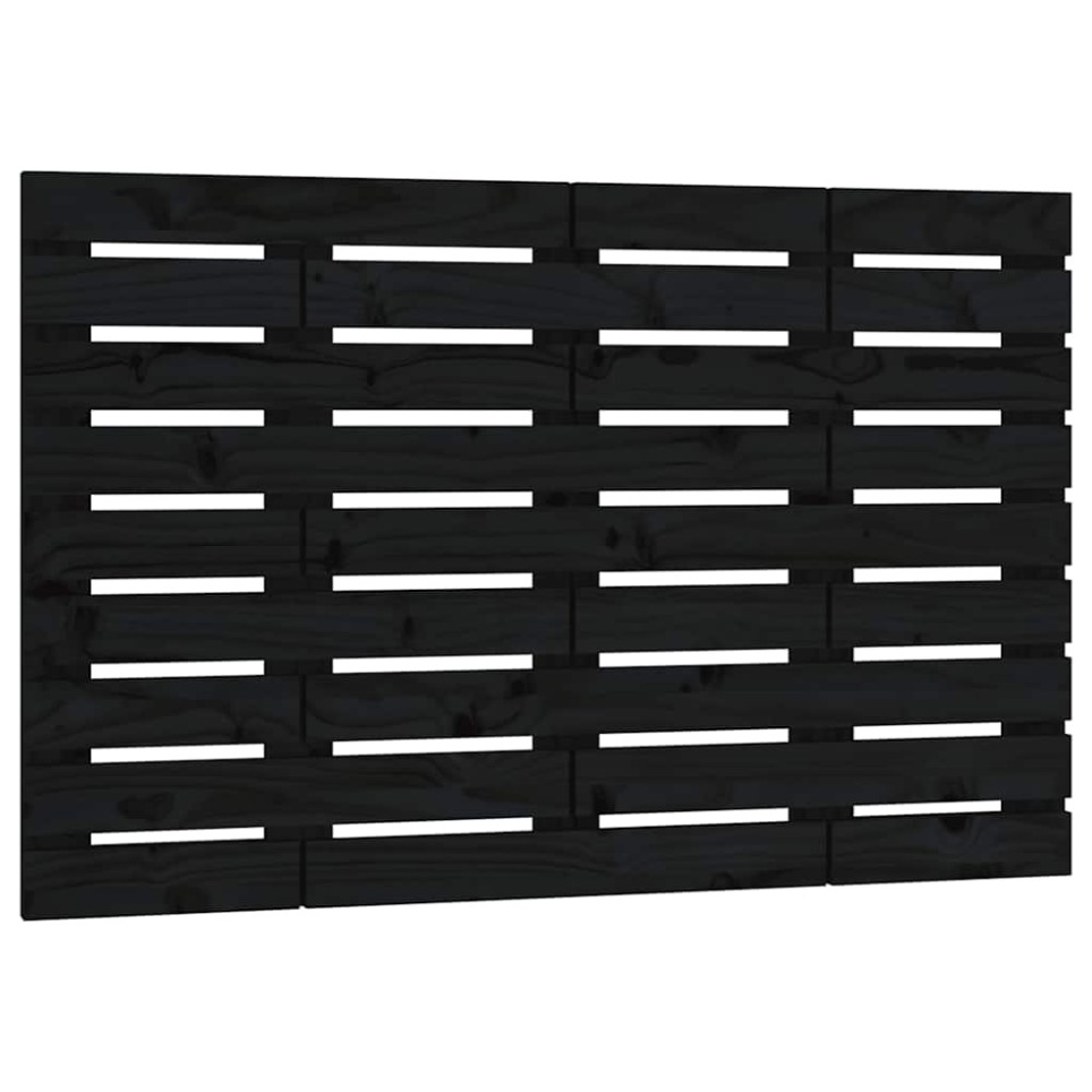 vidaXL Κεφαλάρι Τοίχου Μαύρο 106x3x63 εκ. από Μασίφ Ξύλο Πεύκου