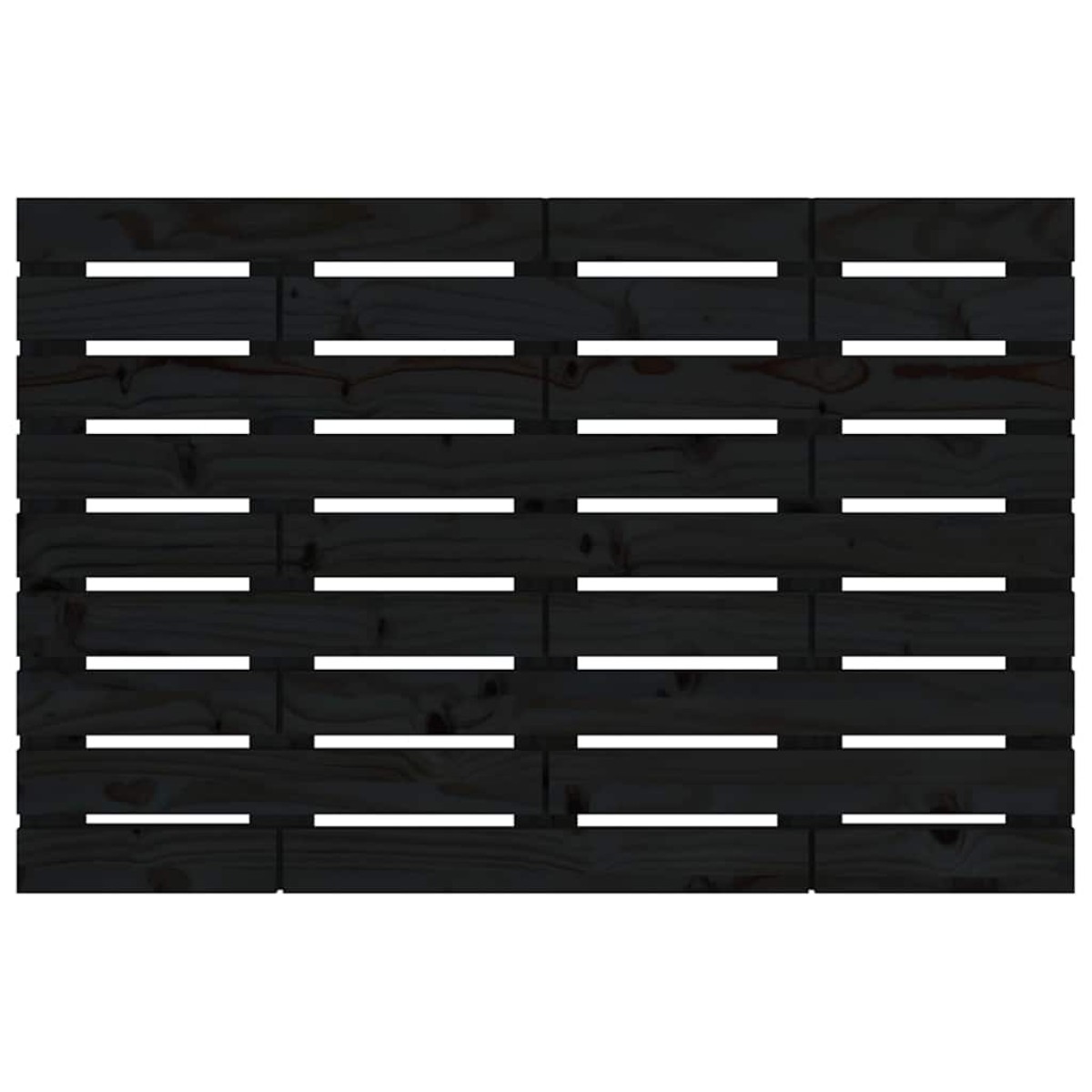 vidaXL Κεφαλάρι Τοίχου Μαύρο 106x3x63 εκ. από Μασίφ Ξύλο Πεύκου