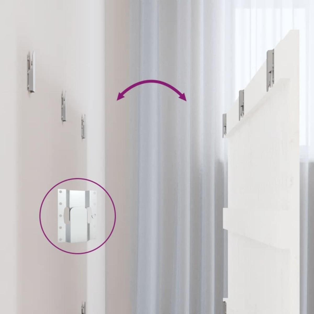 vidaXL Κεφαλάρι Τοίχου Λευκό 185x3x60 εκ. από Μασίφ Ξύλο Πεύκου