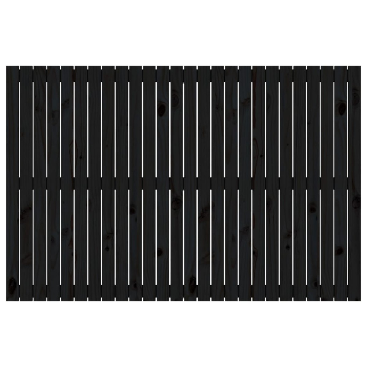 vidaXL Κεφαλάρι Τοίχου Μαύρο 166x3x110 εκ. από Μασίφ Ξύλο Πεύκου