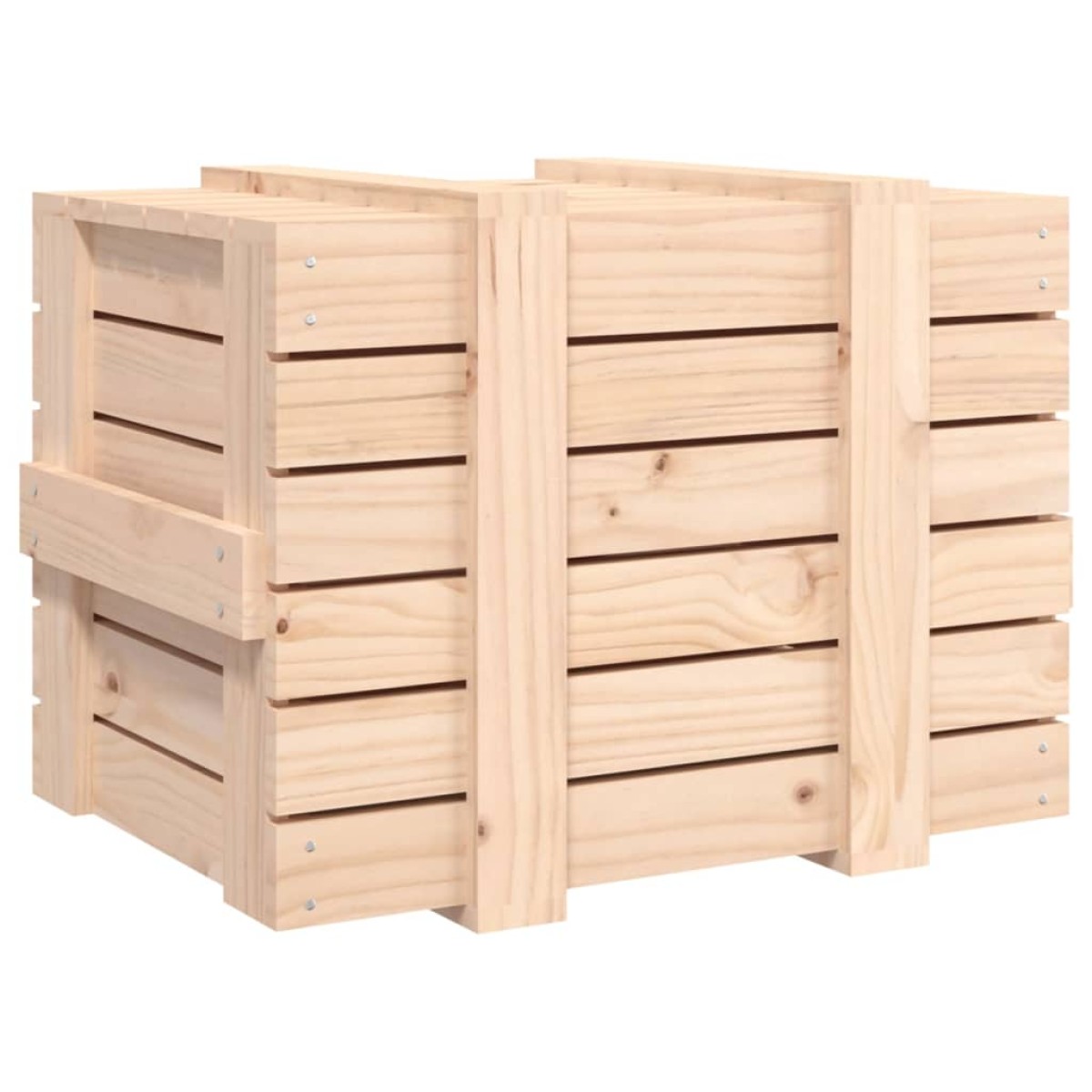 vidaXL Κουτί Αποθήκευσης 58 x 40,5 x 42 εκ. από Μασίφ Ξύλο Πεύκου