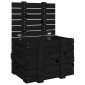 vidaXL Κουτί Αποθήκευσης Μαύρα 58x40,5x42 εκ. Μασίφ Ξύλο Πεύκου