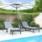vidaXL Ξαπλώστρες 2 τεμ. Γκρι 199,5 x 60 x 74 εκ. Μασίφ Ξύλο Πεύκου