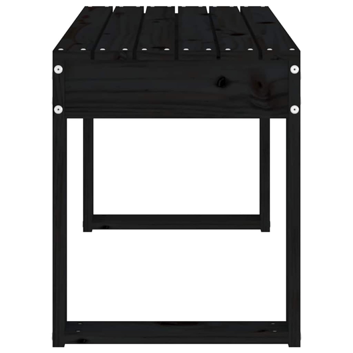 vidaXL Παγκάκι Κήπου Μαύρο 80 x 38 x 45 εκ. από Μασίφ Ξύλο Πεύκου