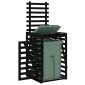 vidaXL Αποθ. Τροχήλατου Κάδου Μαύρη 84x90x128,5 εκ. Μασίφ Ξύλο Πεύκου