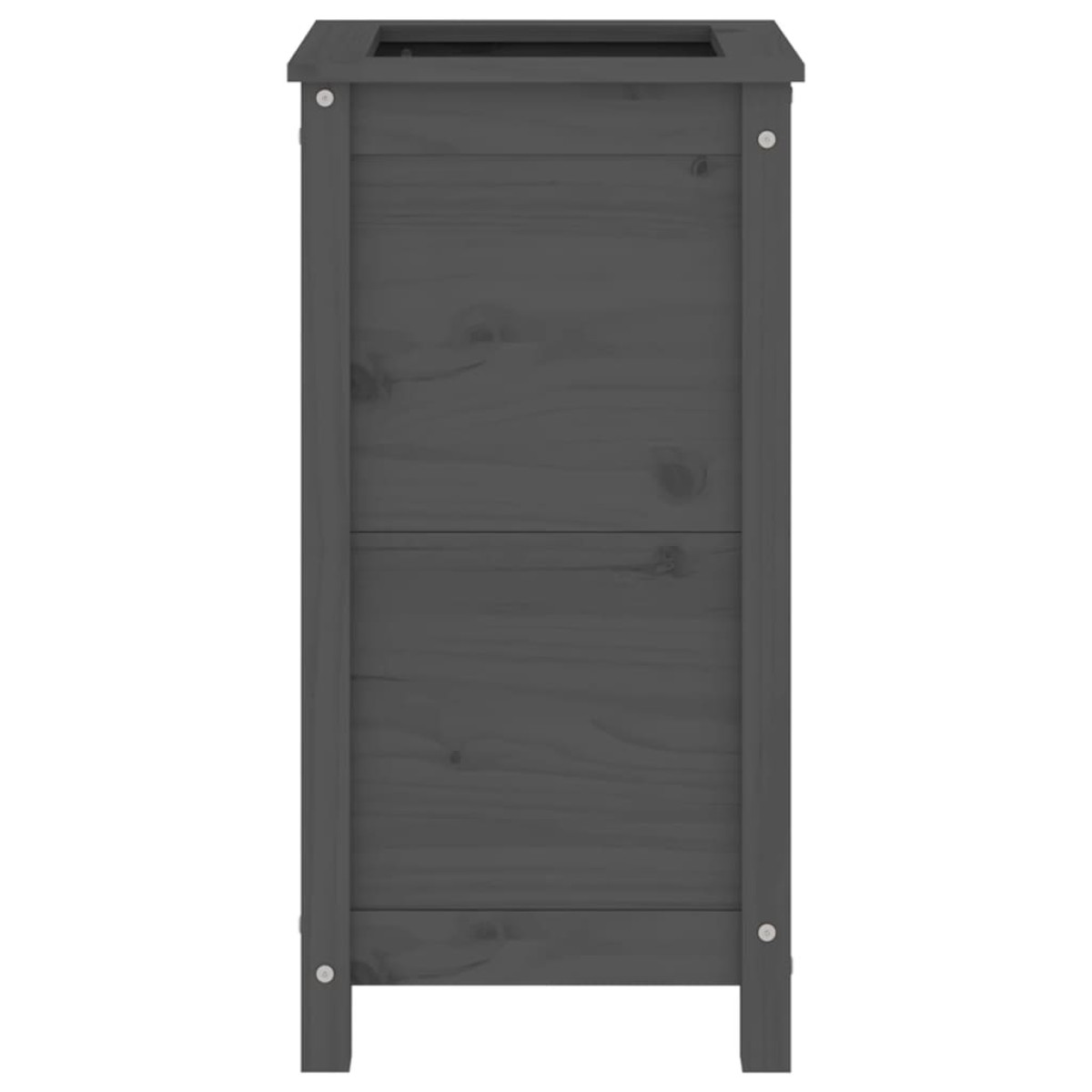vidaXL Ζαρντινιέρα Γκρι 40 x 40 x 78 εκ. από Μασίφ Ξύλο Πεύκου