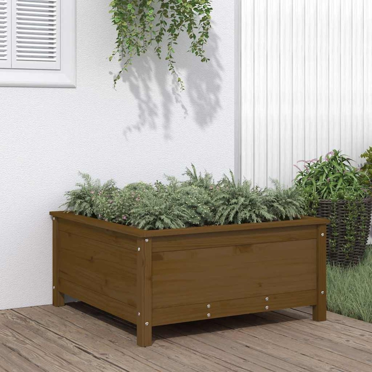vidaXL Ζαρντινιέρα Μελί 82,5 x 82,5 x 39 εκ. από Μασίφ Ξύλο Πεύκου