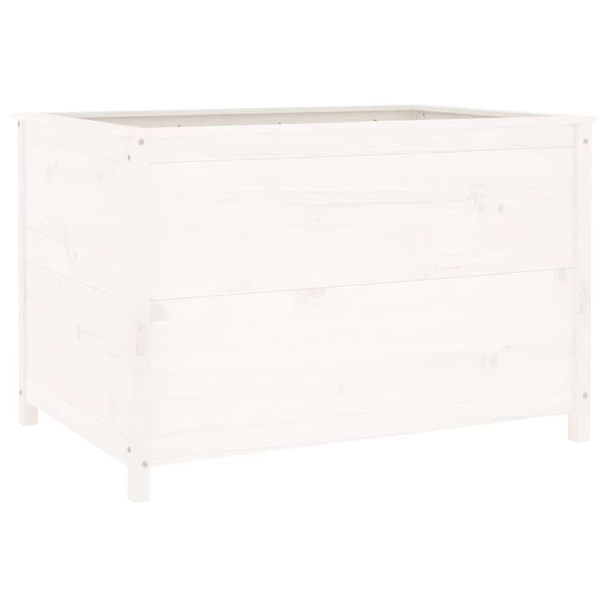 vidaXL Ζαρντινιέρα Υπερυψ. Λευκή 119,5x82,5x78 εκ. Μασίφ Ξύλο Πεύκου