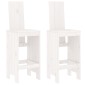 vidaXL Σκαμπό Μπαρ 2 τεμ. Λευκά 40 x 42 x 120 εκ. Μασίφ Ξύλο Πεύκου