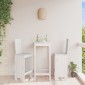 vidaXL Σκαμπό Μπαρ 2 τεμ. Λευκά 40 x 42 x 120 εκ. Μασίφ Ξύλο Πεύκου