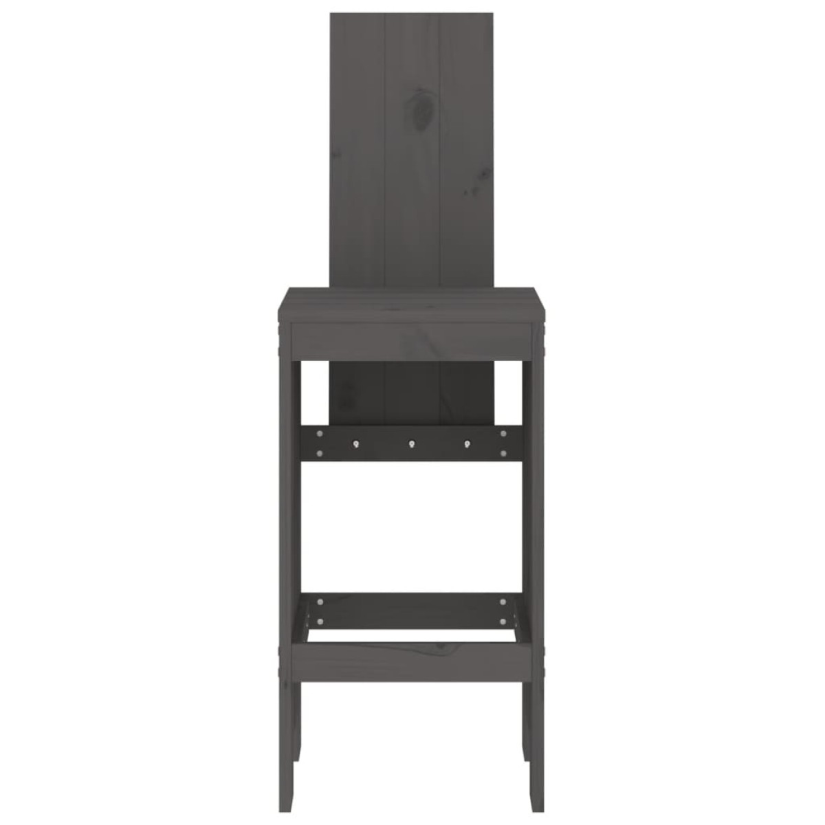 vidaXL Σκαμπό Μπαρ 2 Τεμ. Γκρι 40 x 42 x 120 εκ. από Μασίφ Ξύλο Πεύκου