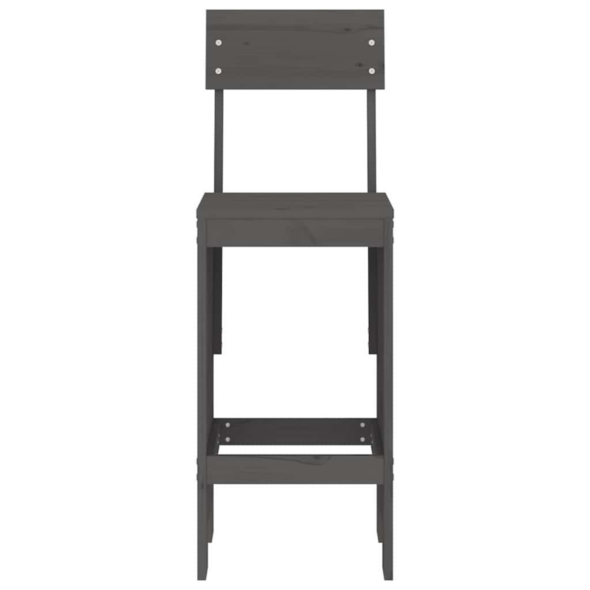 vidaXL Σκαμπό Μπαρ 2 τεμ. Γκρι 40 x 48,5 x 115,5εκ. Μασίφ Ξύλο Πεύκου