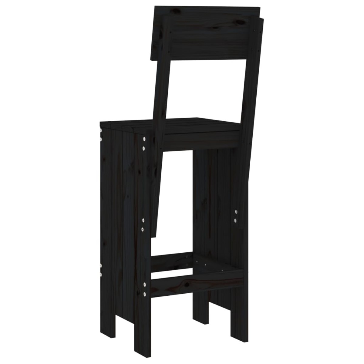 vidaXL Σκαμπό Μπαρ 2 τεμ. Μαύρα 40 x 48,5 x 115,5εκ. Μασίφ Ξύλο Πεύκου