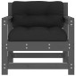 vidaXL Καρέκλες Κήπου με Μαξιλάρια 2 τεμ. Γκρι από Μασίφ Ξύλο Πεύκου