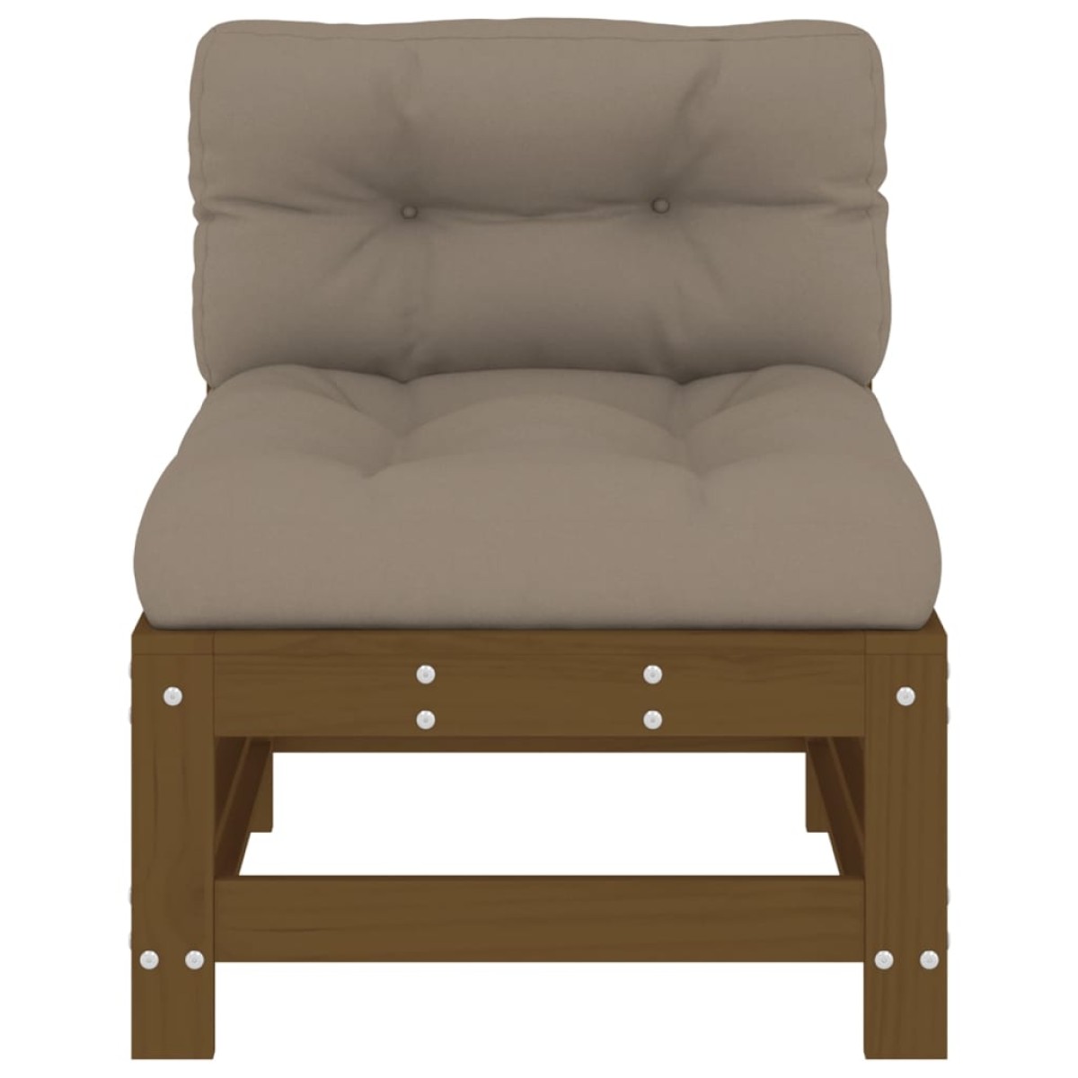 vidaXL Καναπέδες Μεσαίοι με Μαξιλάρια 2 τεμ. Μελί Μασίφ Ξύλο Πεύκου