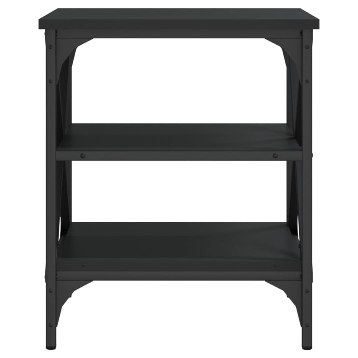 vidaXL Βοηθητικά Τραπέζια 2 τεμ. Μαύρα 40x42x50 εκ. Επεξεργασμένο Ξύλο