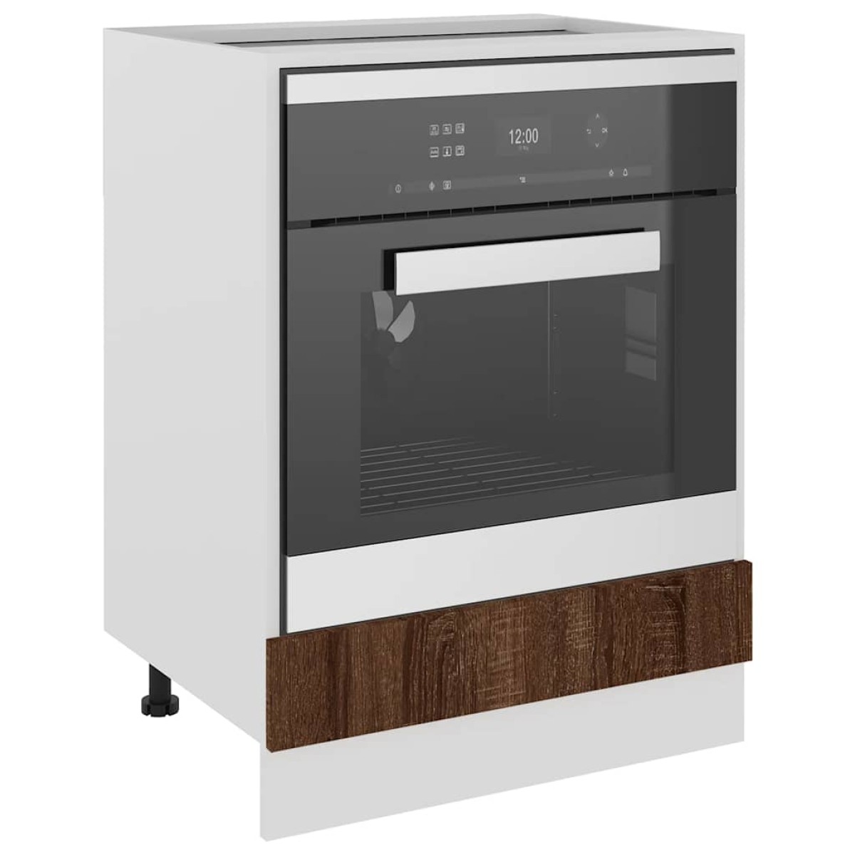 vidaXL Ντουλάπι Φούρνου Καφέ Δρυς 60x46x81,5 εκ. Επεξεργ. Ξύλο