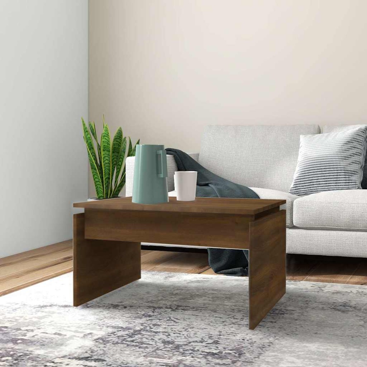 vidaXL Τραπεζάκι Σαλονιού Καφέ Δρυς 68x50x38 εκ. Επεξεργασμένο Ξύλο