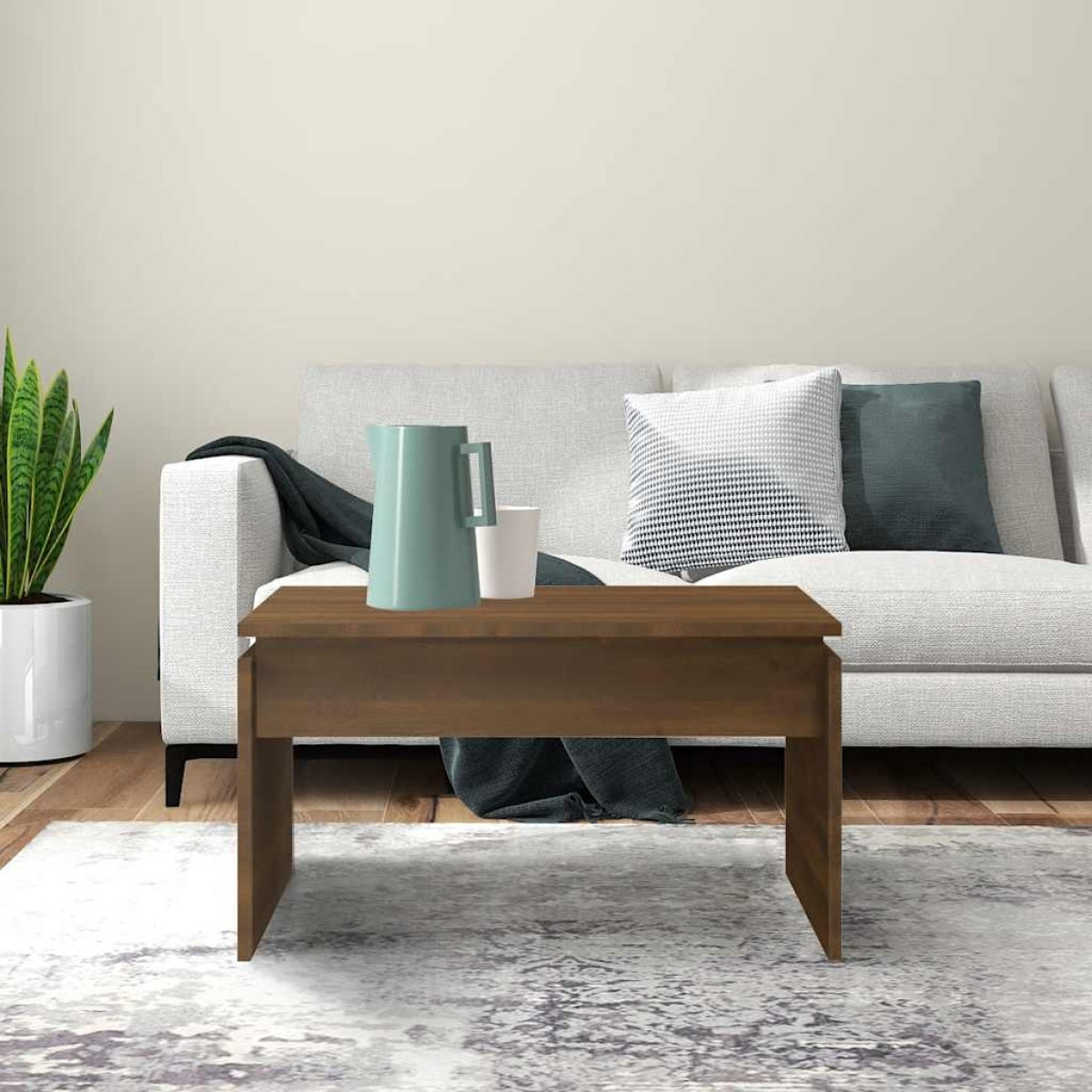 vidaXL Τραπεζάκι Σαλονιού Καφέ Δρυς 68x50x38 εκ. Επεξεργασμένο Ξύλο
