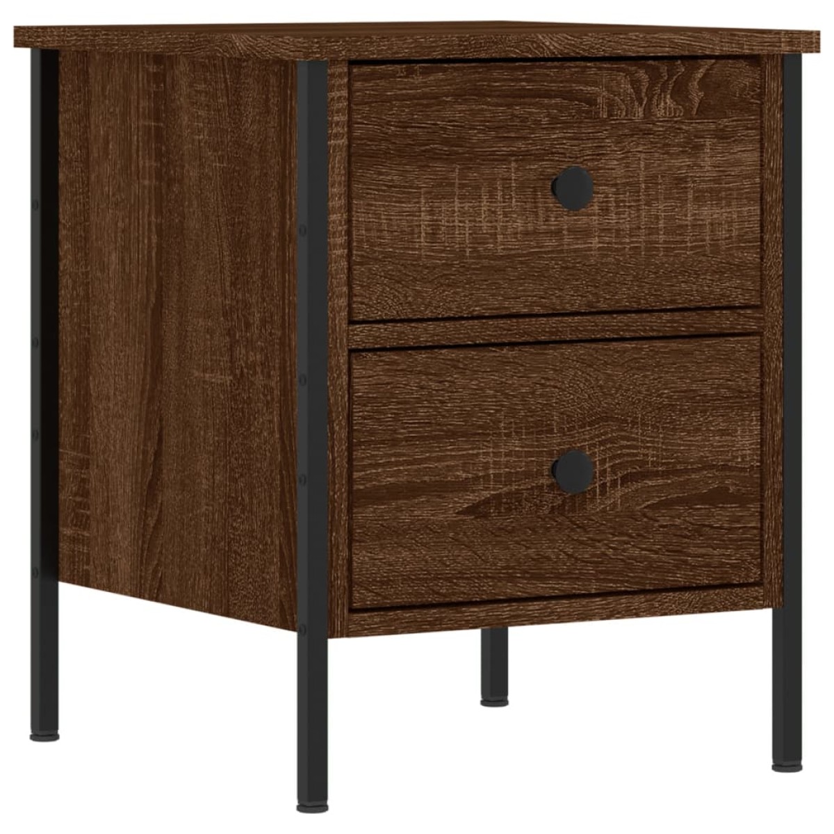 vidaXL Κομοδίνα 2 Τεμ. Καφέ Δρυς 40x42x50 εκ. από Επεξεργασμένο Ξύλο