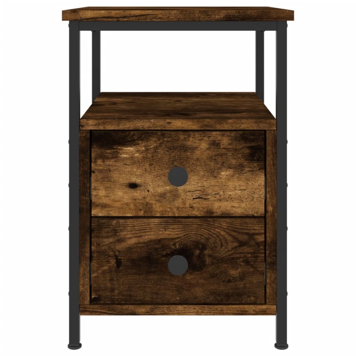 vidaXL Κομοδίνο 2 τεμ. Καπνιστή Δρυς 34x35,5x50 εκ. Επεξεργασμένο Ξύλο
