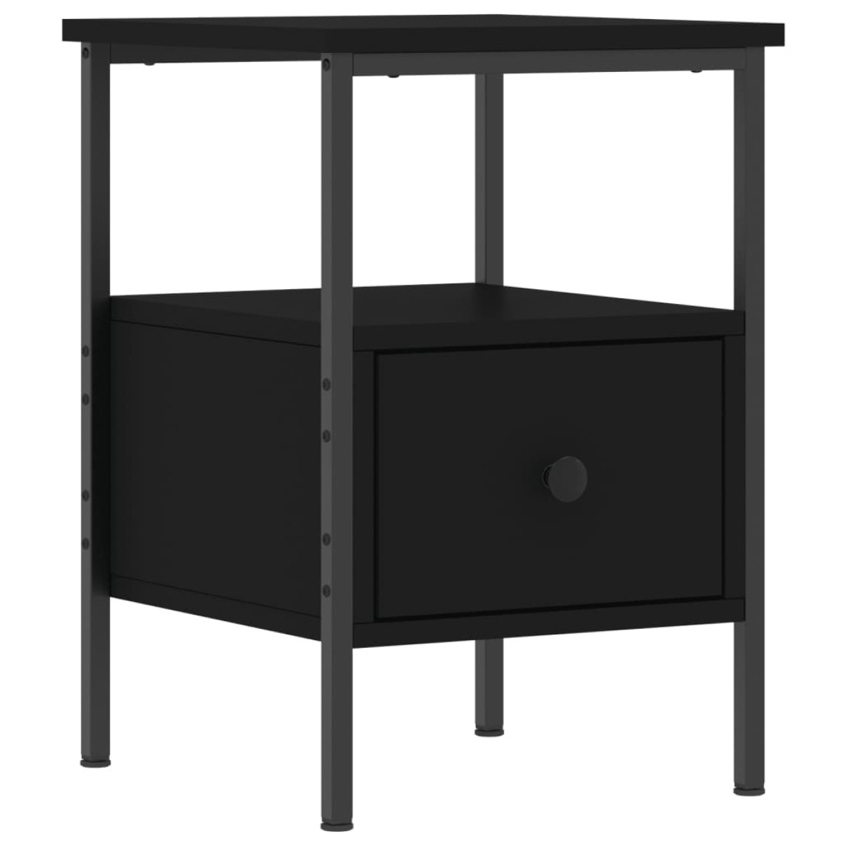 vidaXL Κομοδίνο Μαύρο 34 x 36 x 50 εκ. από Επεξεργασμένο Ξύλο