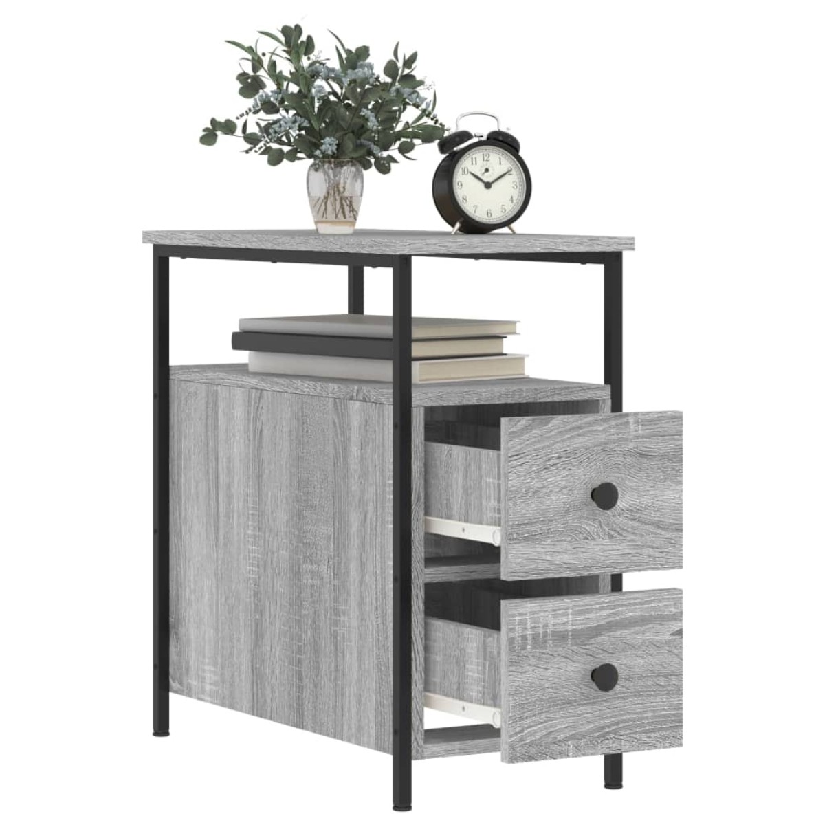 vidaXL Κομοδίνα 2 τεμ. Γκρι Sonoma 30 x 60 x 60 εκ. από Επεξεργ. Ξύλο