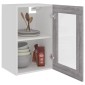 vidaXL Κρεμαστό Ντουλάπι Γυάλινο Γκρι Sonoma 40x31x60 εκ. Επεξ. Ξύλο