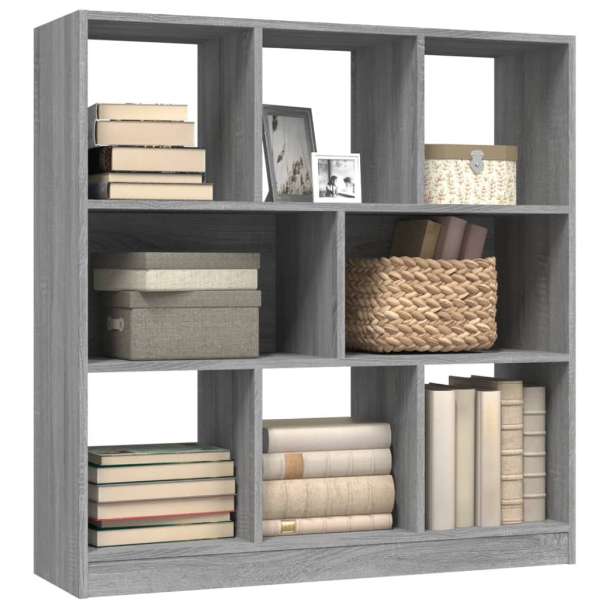 vidaXL Βιβλιοθήκη Γκρι Sonoma 97,5x29,5x100 εκ. από Επεξεργασμένο Ξύλο