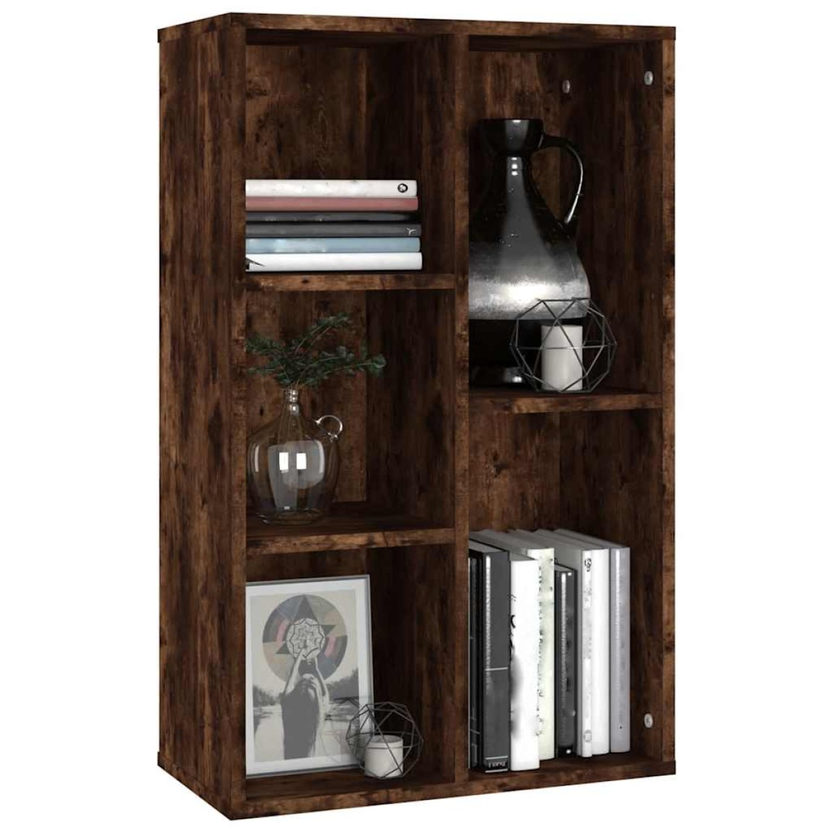 vidaXL Βιβλιοθήκη/Ντουλάπι Καπνιστή Δρυς 50x25x80 εκ. Επεξεργ. Ξύλο