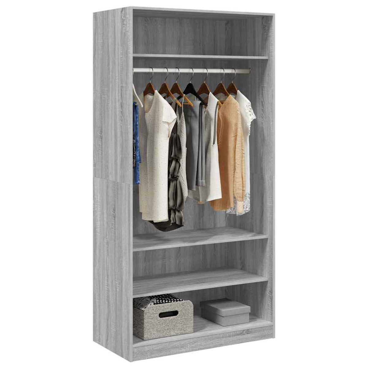 vidaXL Ντουλάπα Γκρι Sonoma 100 x 50 x 200 εκ. από Επεξεργασμένο Ξύλο