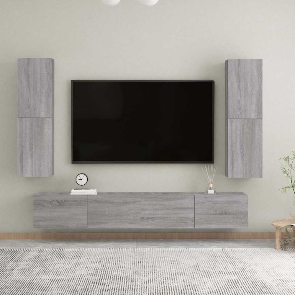 vidaXL Έπιπλο Τηλεόρασης Επιτοίχιο Γκρι Sonoma 30,5 x 30 x 110 εκ.