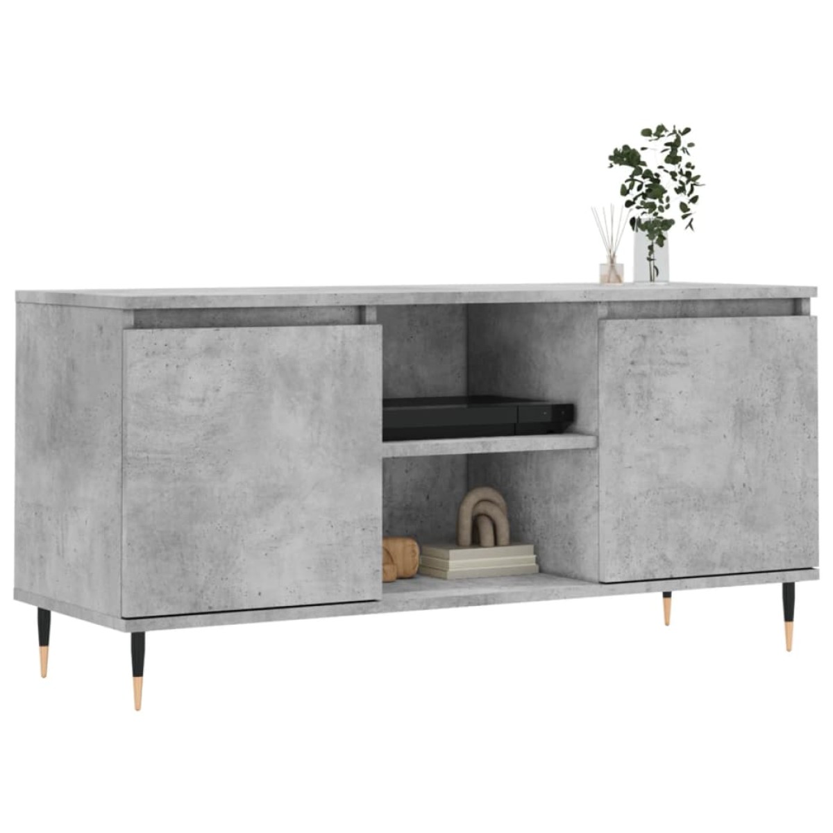 vidaXL Έπιπλο Τηλεόρασης Γκρι Σκυροδ. 104 x 35 x 50 εκ. Επεξεργ. Ξύλο
