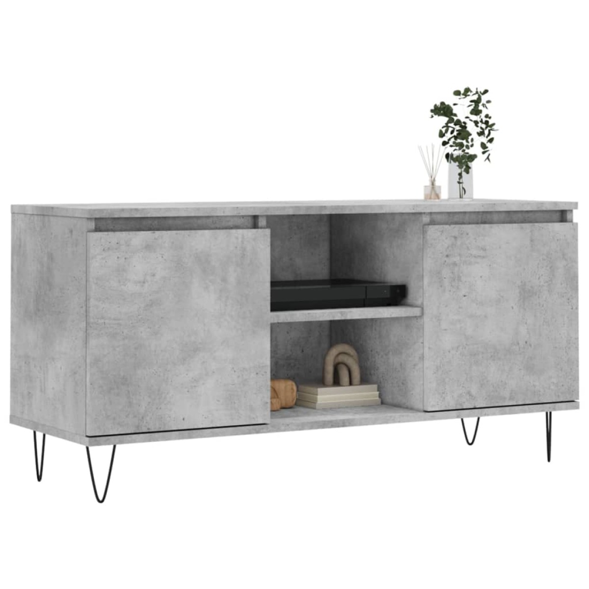 vidaXL Έπιπλο Τηλεόρασης Γκρι Σκυροδ. 104 x 35 x 50 εκ. Επεξεργ. Ξύλο