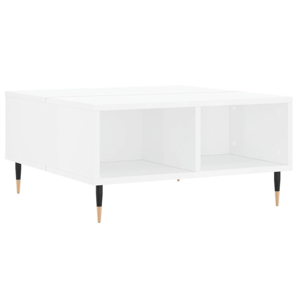 vidaXL Τραπεζάκι Σαλονιού Γυαλ. Λευκό 60x60x30 εκ. Επεξεργασμένο Ξύλο