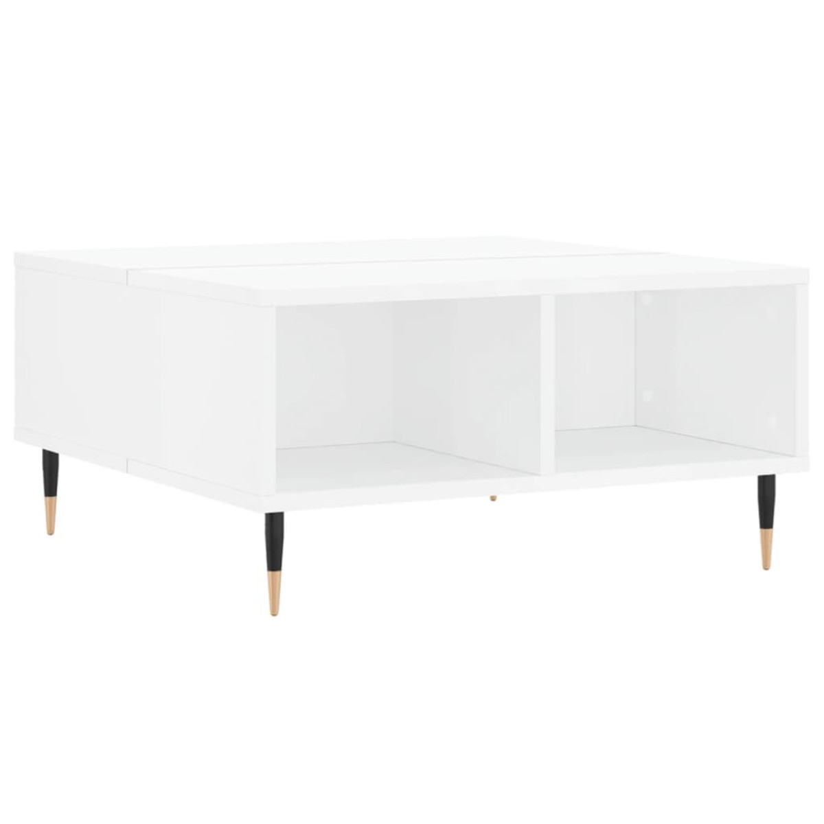 vidaXL Τραπεζάκι Σαλονιού Γυαλ. Λευκό 60x60x30 εκ. Επεξεργασμένο Ξύλο