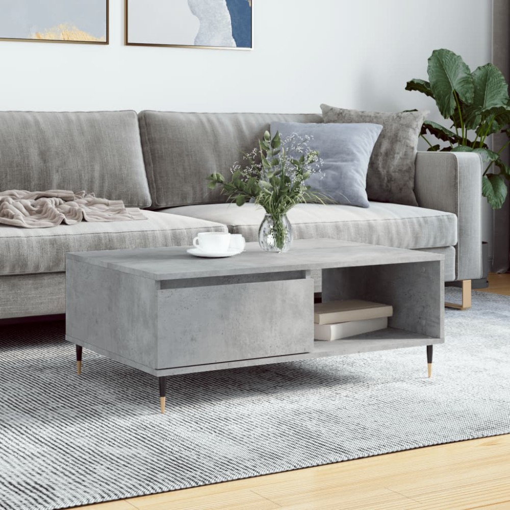 vidaXL Τραπεζάκι Σαλονιού Γκρι Σκυρ. 90x60x35 εκ. Επεξεργασμένο Ξύλο