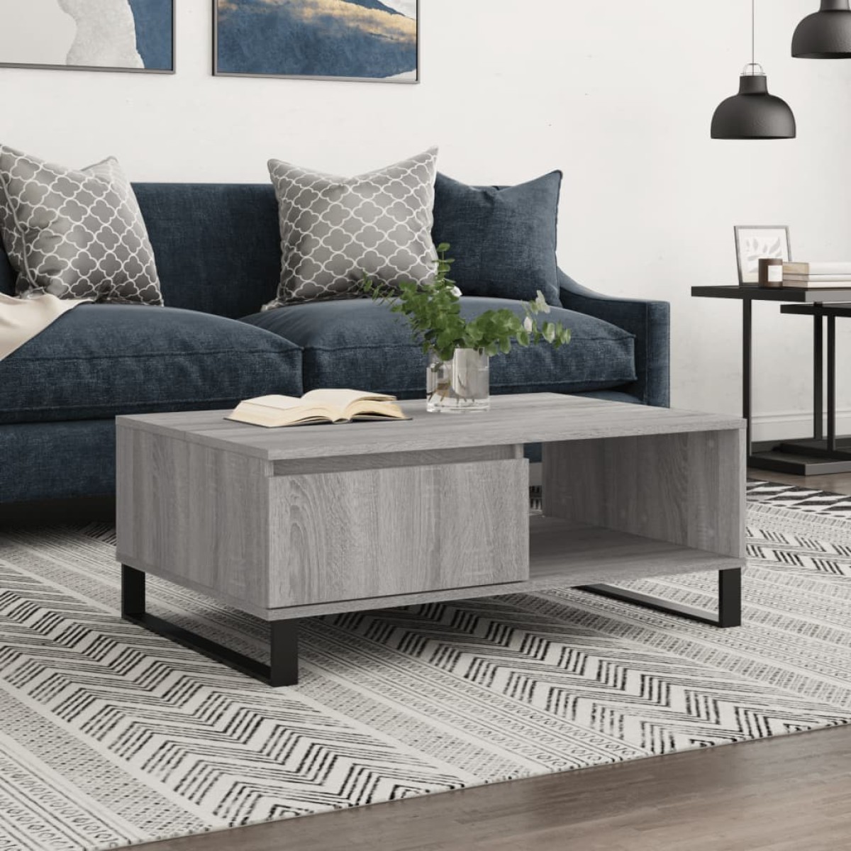 vidaXL Τραπεζάκι Σαλονιού Γκρι Sonoma 90x60x35 εκ. Επεξεργασμένο Ξύλο