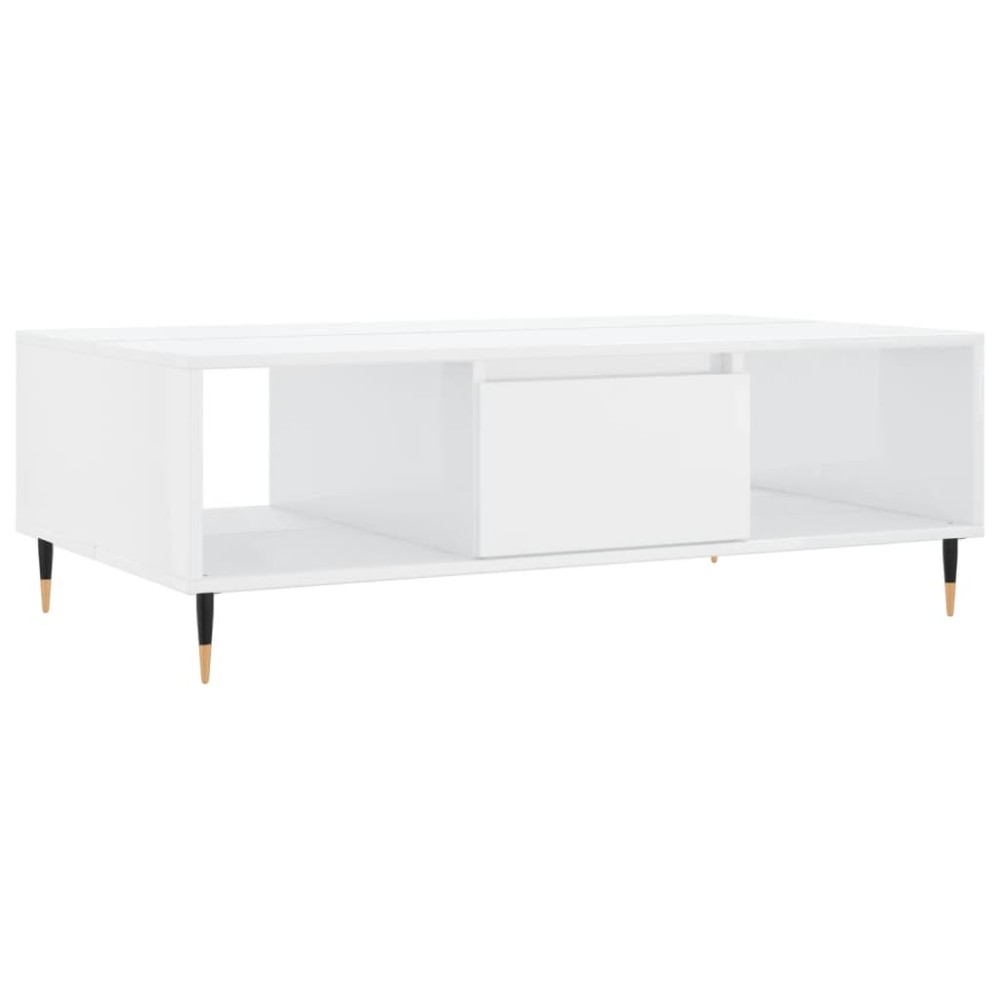 vidaXL Τραπεζάκι Σαλονιού Γυαλ. Λευκό 104x60x35 εκ. από Επεξεργ. Ξύλο
