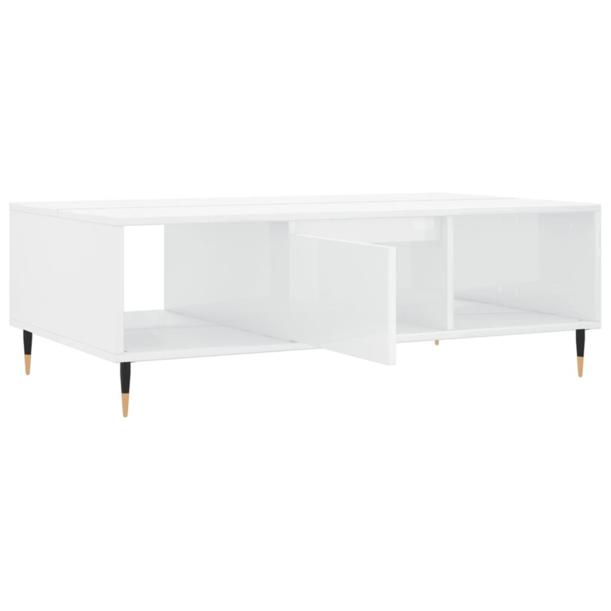 vidaXL Τραπεζάκι Σαλονιού Γυαλ. Λευκό 104x60x35 εκ. από Επεξεργ. Ξύλο